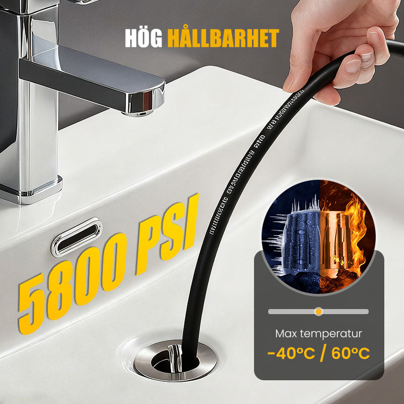 💦 69 % RABATT OMEDELBART! 🚿 5800PSI avloppsrensningssats – högtrycksmunstycke och slang för igensatta avlopp/rör, kompatibel med de flesta högtryckstvättar 🔧📦