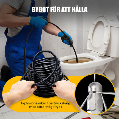💦 69 % RABATT OMEDELBART! 🚿 5800PSI avloppsrensningssats – högtrycksmunstycke och slang för igensatta avlopp/rör, kompatibel med de flesta högtryckstvättar 🔧📦