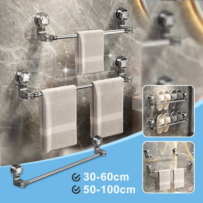 🛁 Light Luxury No-Punch – infällbar handdukshängare med sugkopp✨