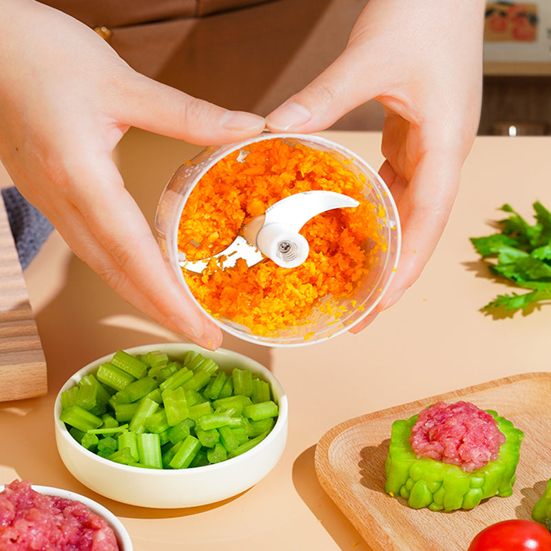 Sladdlös elektrisk minihackare för barnmat