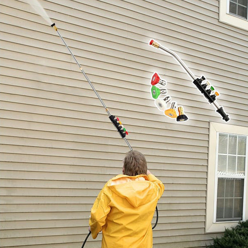 🏡 【PROFFS-TVÄTT】4000 PSI Teleskopisk Högtrycksstav ✨ 3-i-1 Rengöring för Hela Huset – Utan Stege!