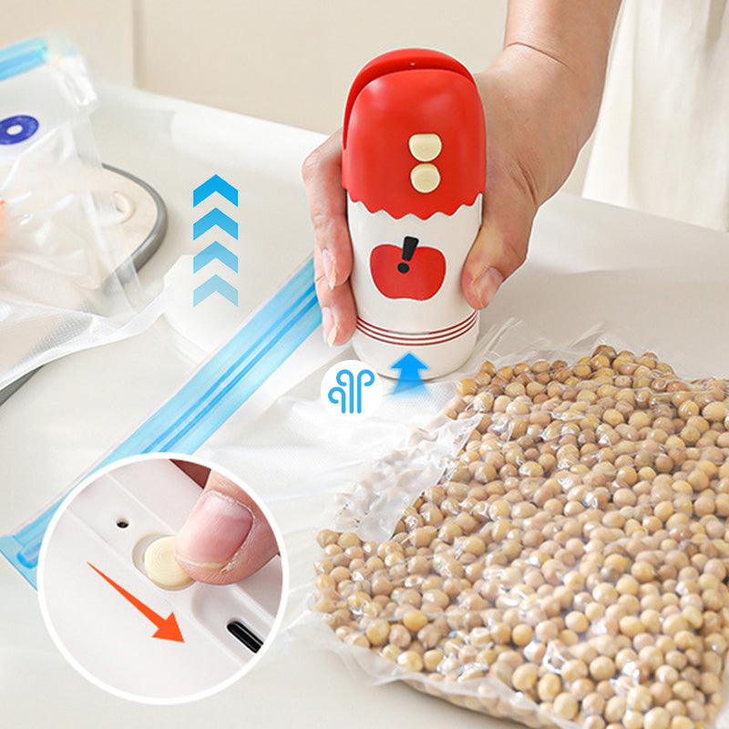 🔥Heta nyanlända🔥3-i-1 Mini Bag Sealer med försegling, påsöppning och vakuumutdragning