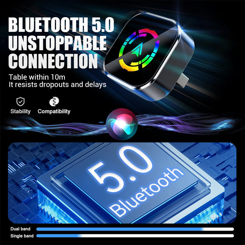 2-i-1 trådlös adapter för iPhone och Android Auto