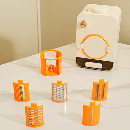 🔥Det är superhett över hela internet🔥Multifunktionell elektrisk grönsaksskärare och rivare för köket