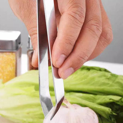 🎉[Kreativ present]🎁Högkvalitativa 304 rostfria stålklämmor för att skala vitlök i köket💥Köp 2 få 3 gratis tidsbegränsat erbjudande